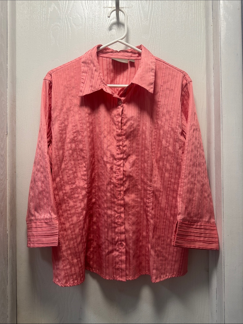 croft & barrow Coral Pink Long-Sleeve Button-Down Shirt